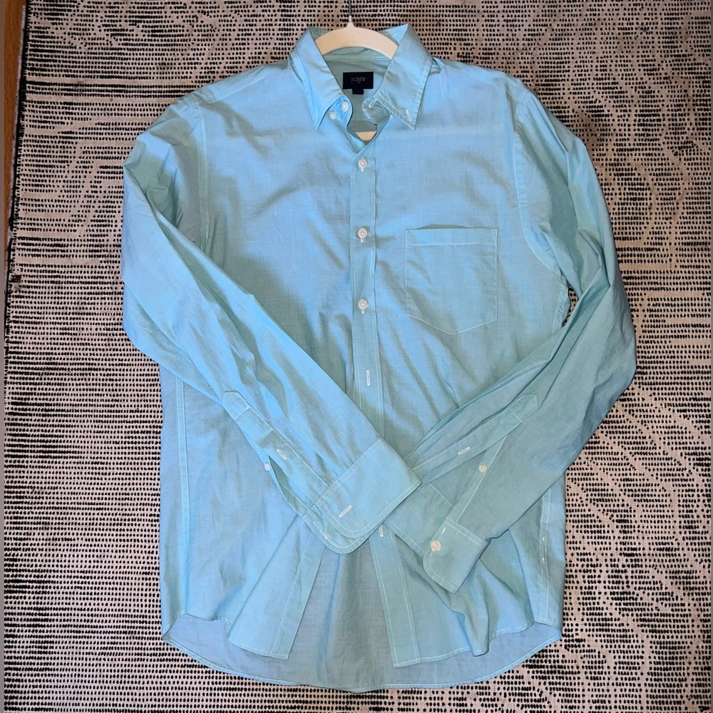 J. Crew Aqua Blue Button-Up Shirt